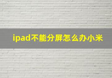 ipad不能分屏怎么办小米