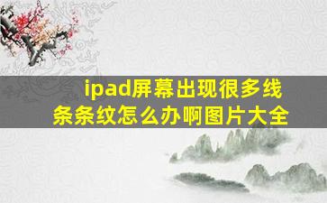 ipad屏幕出现很多线条条纹怎么办啊图片大全