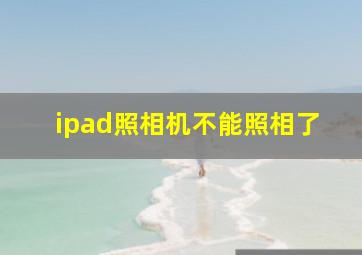 ipad照相机不能照相了