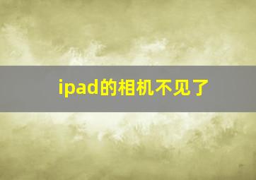 ipad的相机不见了