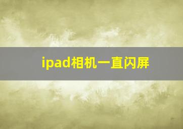 ipad相机一直闪屏