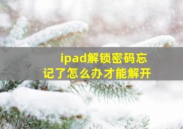 ipad解锁密码忘记了怎么办才能解开