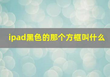 ipad黑色的那个方框叫什么