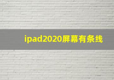 ipad2020屏幕有条线