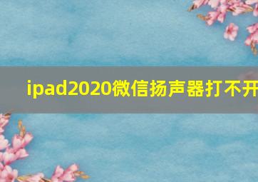 ipad2020微信扬声器打不开