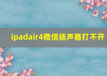 ipadair4微信扬声器打不开