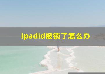 ipadid被锁了怎么办