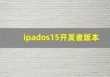 ipados15开发者版本