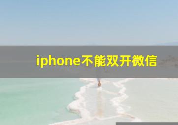 iphone不能双开微信