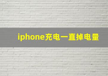 iphone充电一直掉电量