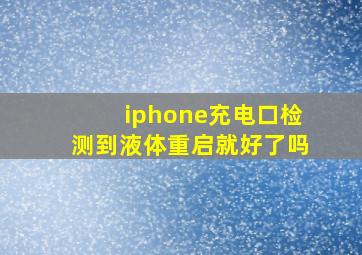 iphone充电口检测到液体重启就好了吗