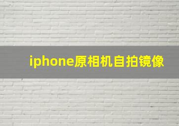 iphone原相机自拍镜像