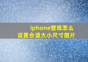 iphone壁纸怎么设置合适大小尺寸图片