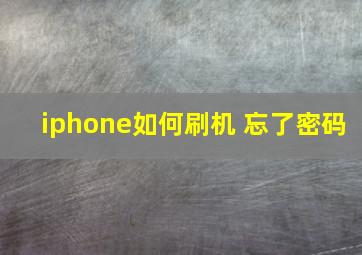 iphone如何刷机 忘了密码