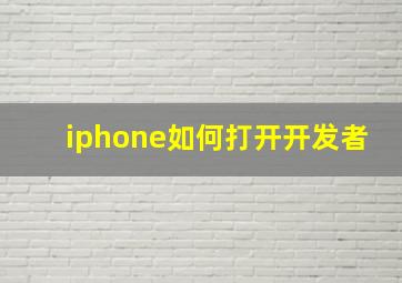 iphone如何打开开发者