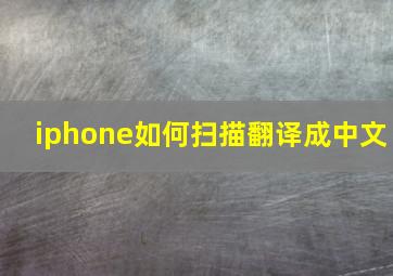 iphone如何扫描翻译成中文