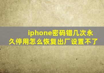 iphone密码错几次永久停用怎么恢复出厂设置不了