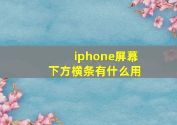 iphone屏幕下方横条有什么用