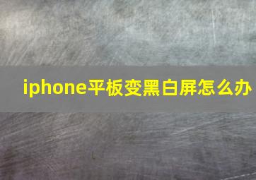 iphone平板变黑白屏怎么办