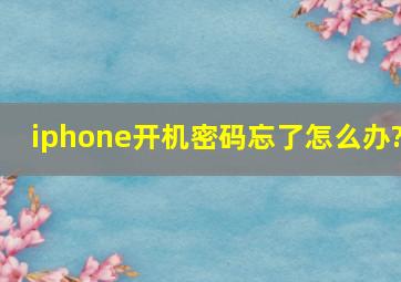 iphone开机密码忘了怎么办?