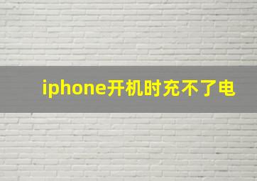 iphone开机时充不了电