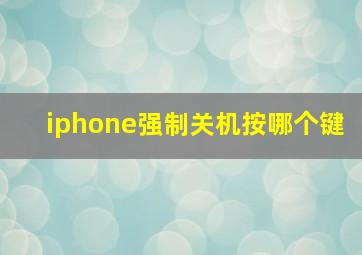 iphone强制关机按哪个键