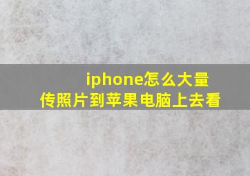 iphone怎么大量传照片到苹果电脑上去看