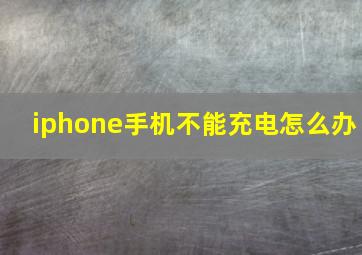 iphone手机不能充电怎么办