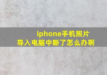 iphone手机照片导入电脑中断了怎么办啊