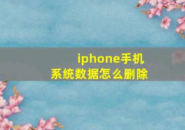 iphone手机系统数据怎么删除