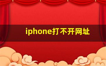 iphone打不开网址