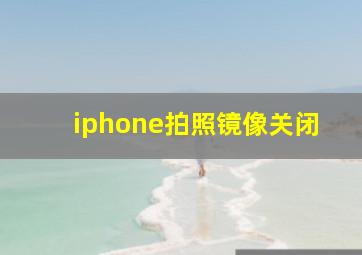 iphone拍照镜像关闭