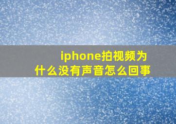 iphone拍视频为什么没有声音怎么回事