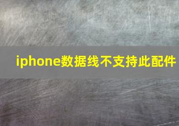 iphone数据线不支持此配件