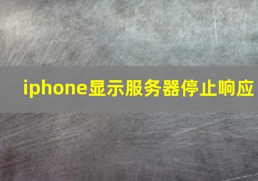 iphone显示服务器停止响应