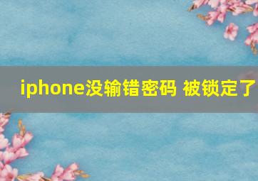 iphone没输错密码 被锁定了