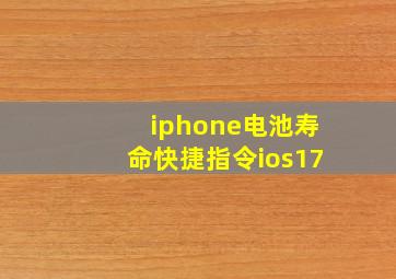 iphone电池寿命快捷指令ios17