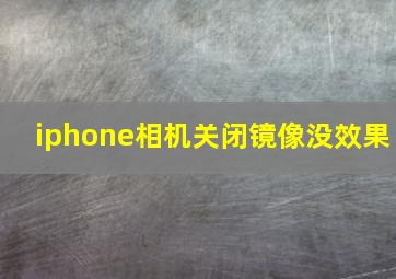 iphone相机关闭镜像没效果