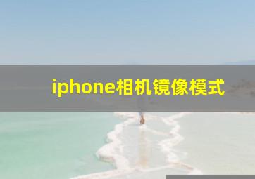 iphone相机镜像模式