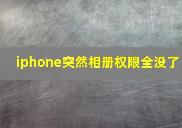 iphone突然相册权限全没了