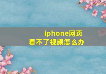 iphone网页看不了视频怎么办