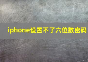 iphone设置不了六位数密码