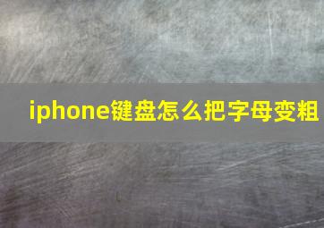 iphone键盘怎么把字母变粗