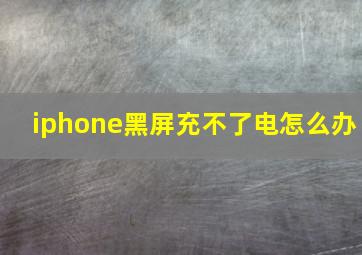 iphone黑屏充不了电怎么办