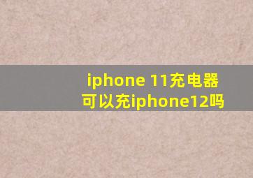 iphone 11充电器可以充iphone12吗