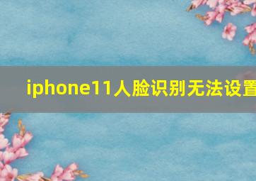 iphone11人脸识别无法设置