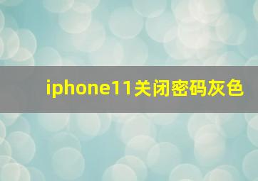 iphone11关闭密码灰色