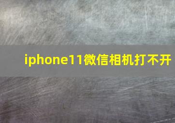 iphone11微信相机打不开