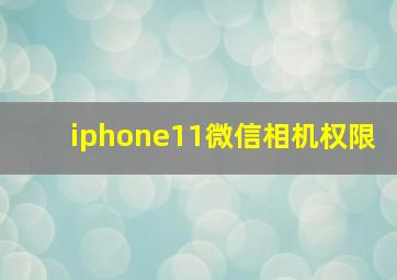 iphone11微信相机权限