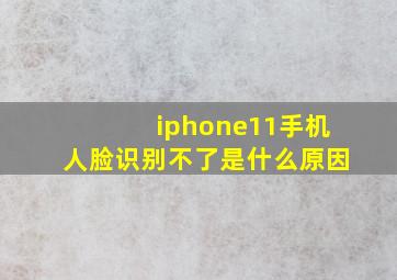 iphone11手机人脸识别不了是什么原因